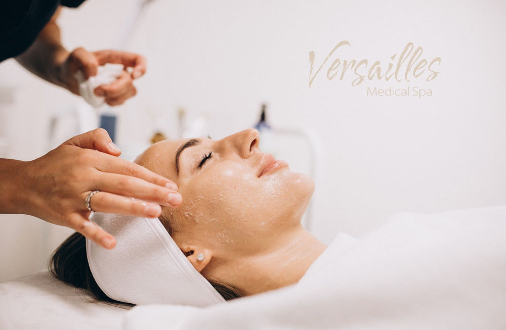 Facial collection Versailles Medical Spa Darien, CT customized facial treatments skin health dermaplaning medical grade peels microdermabrasion medical grade facial skin exfoliation collagen stimulation